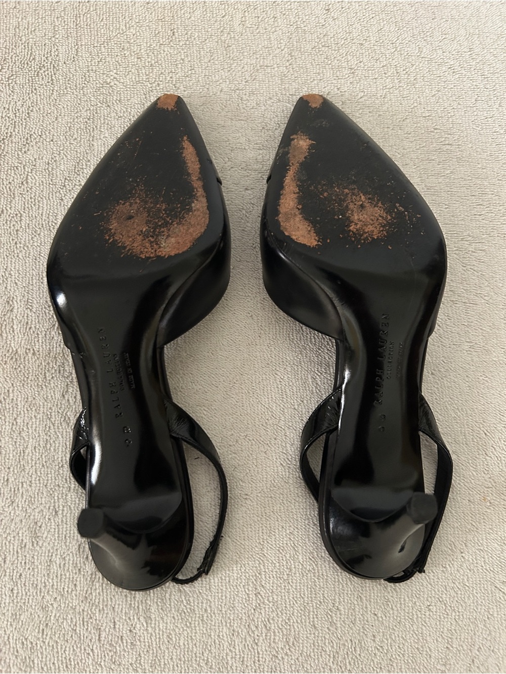 Ralph Lauren Black Pointed Toe Slingback Pumps - Picture 9 of 12